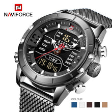 Charger l'image dans la galerie, Naviforce New Top Brand Luxury 9153 Sport Digital Military Male Watch Steel Strap Wrist Watch Relogio Masculino montre homme