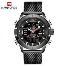 Charger l'image dans la galerie, Naviforce New Top Brand Luxury 9153 Sport Digital Military Male Watch Steel Strap Wrist Watch Relogio Masculino montre homme