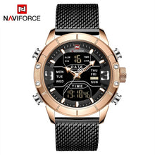 Charger l'image dans la galerie, Naviforce New Top Brand Luxury 9153 Sport Digital Military Male Watch Steel Strap Wrist Watch Relogio Masculino montre homme