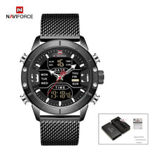 Charger l'image dans la galerie, Naviforce New Top Brand Luxury 9153 Sport Digital Military Male Watch Steel Strap Wrist Watch Relogio Masculino montre homme