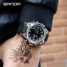 Charger l'image dans la galerie, SANDA Casual Sport Men Watches Top Brand Luxury G Style Military Watch Waterproof Dual Display Digital Wristwatch montres homme