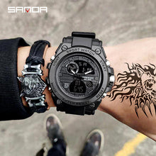 Charger l'image dans la galerie, SANDA Casual Sport Men Watches Top Brand Luxury G Style Military Watch Waterproof Dual Display Digital Wristwatch montres homme