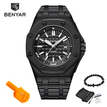 Charger l'image dans la galerie, 2019 Benyar Men Sport Watch Top Luxury Brand Military Reloj Hombre Steel Quartz Watches Waterproof Casual Montre Homme Free gift