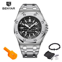 Charger l'image dans la galerie, 2019 Benyar Men Sport Watch Top Luxury Brand Military Reloj Hombre Steel Quartz Watches Waterproof Casual Montre Homme Free gift