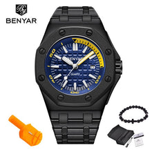 Charger l'image dans la galerie, 2019 Benyar Men Sport Watch Top Luxury Brand Military Reloj Hombre Steel Quartz Watches Waterproof Casual Montre Homme Free gift