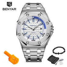 Charger l'image dans la galerie, 2019 Benyar Men Sport Watch Top Luxury Brand Military Reloj Hombre Steel Quartz Watches Waterproof Casual Montre Homme Free gift
