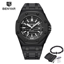 Charger l'image dans la galerie, 2019 Benyar Men Sport Watch Top Luxury Brand Military Reloj Hombre Steel Quartz Watches Waterproof Casual Montre Homme Free gift